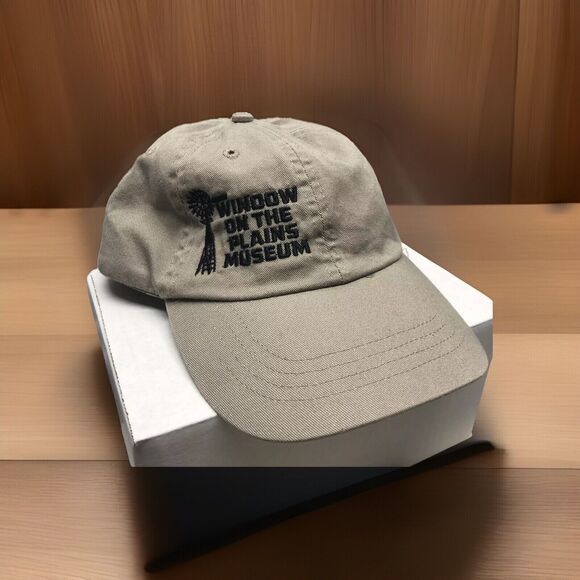 Window on the Plains Museum Hat Cap Windmill Logo Khaki Adjustable Strap - Picture 1 of 10